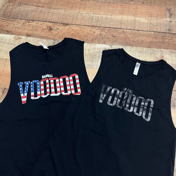 Barbell Voodoo BUNDLE 2 Women's Workout Gym Crossfit Barbell Muscle Tanks Sz XL - Picture 1 of 7